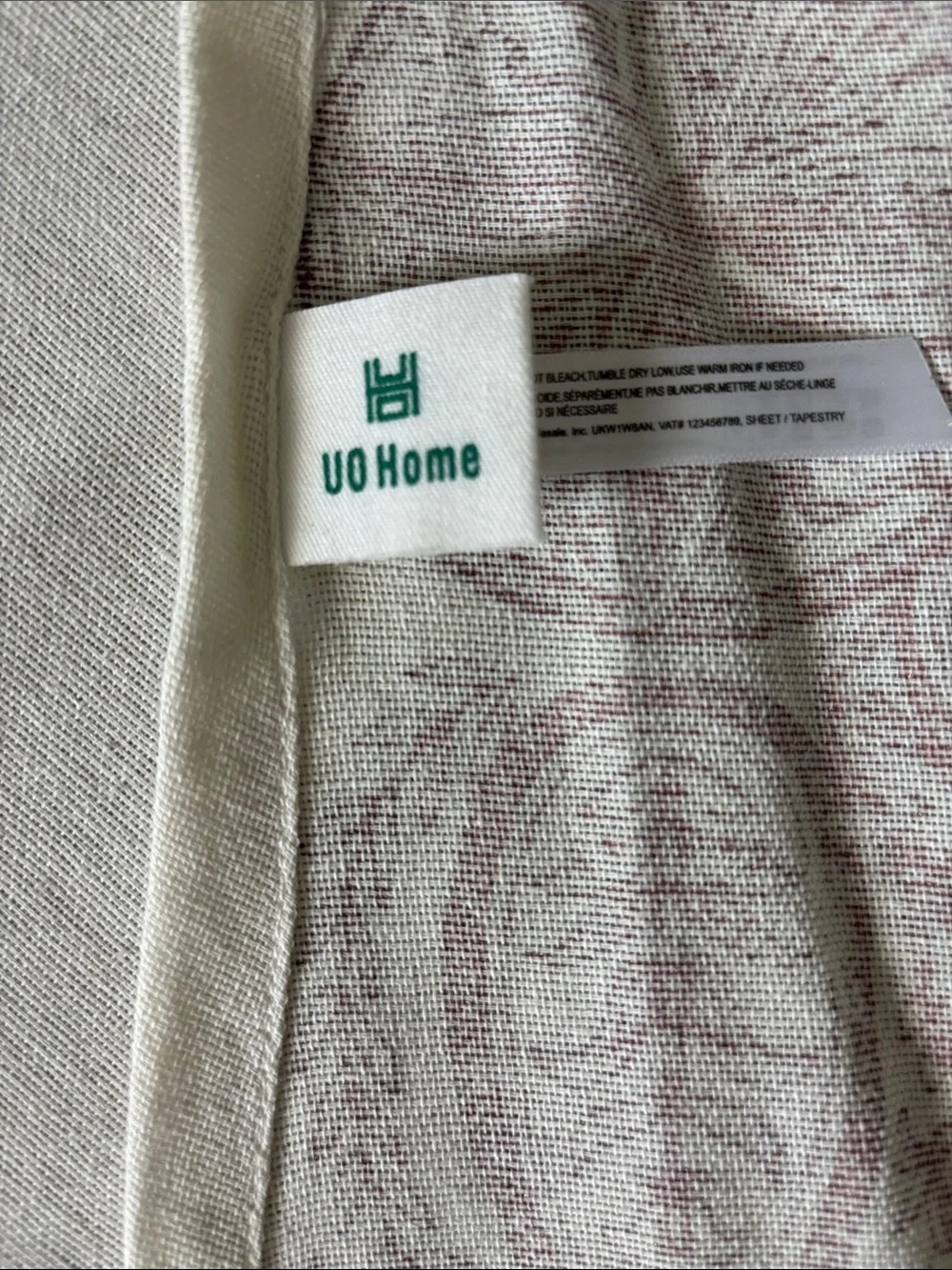 Urban Outfitters Home Ivory Tapestry with Rose Gold Medallion Print